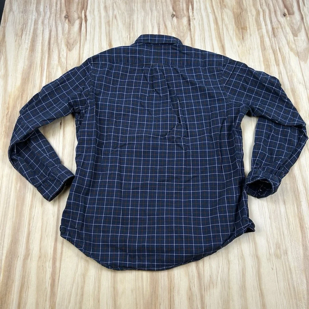 Polo Ralph Lauren Men's Large Blue Green Plaid Long Sleeve Button Shirt Classic